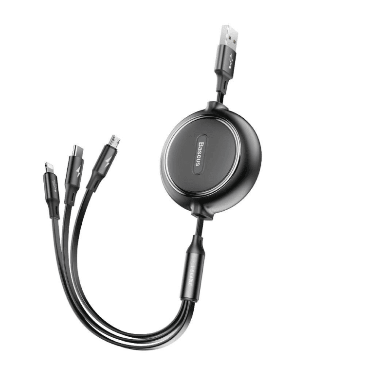 kabel 3w1 usb na micro usb, lightning, usb typ c, pd66w, 1.2 metra, fioletowy (kopia)