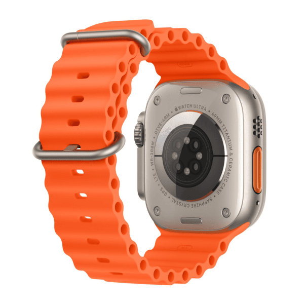 sportowy pasek silikonowy do zegarka apple watch ultra 1 2 / series 3 9 / se, 42/44/45/49mm, pomarańczowy