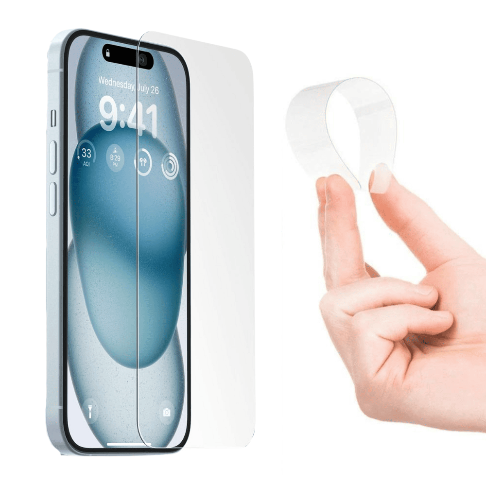 szkło hybrydowe z powłoką polimerową do iphone 15 pro max (kopia)