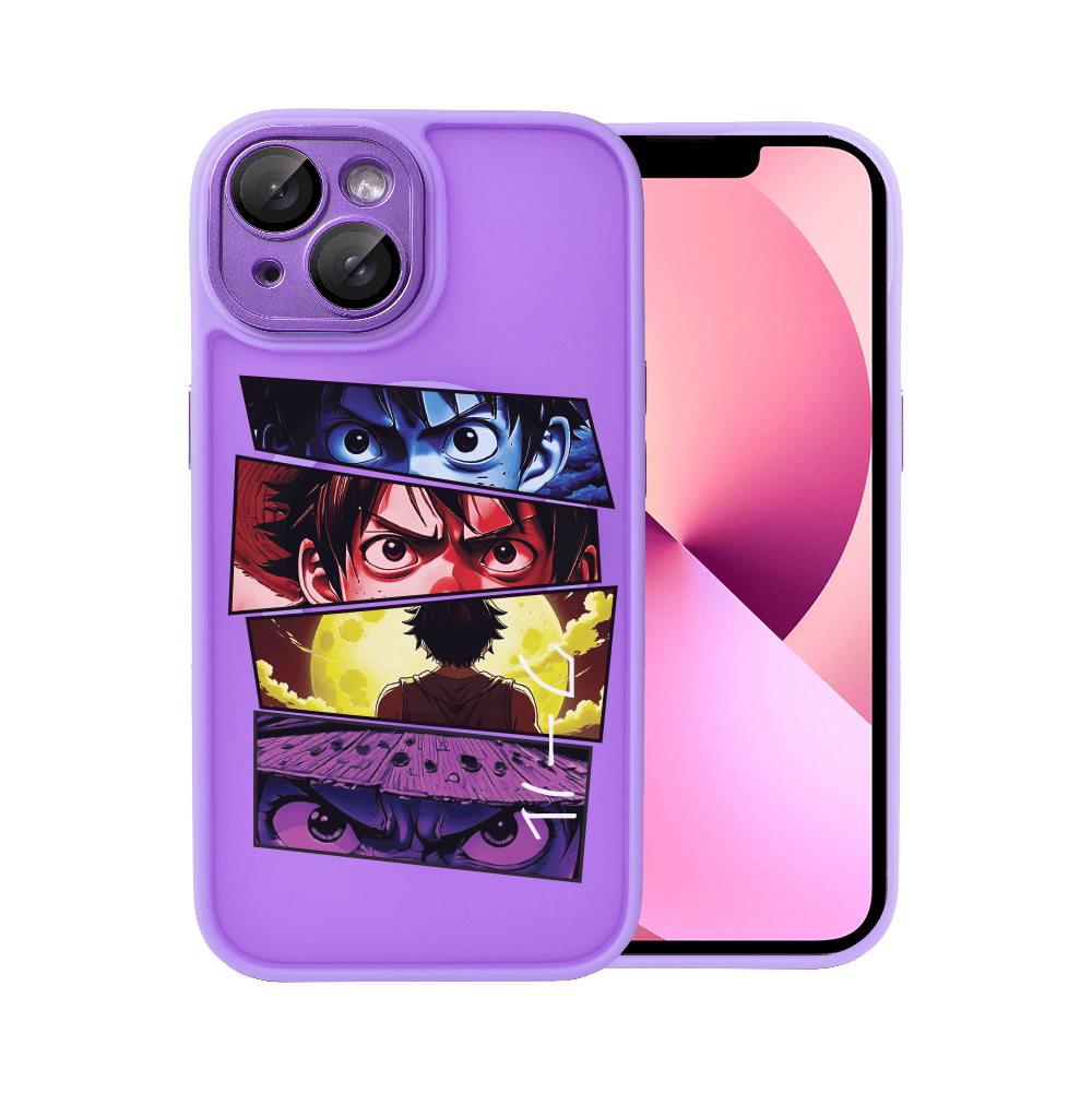 Etui do iPhone 13 Color Flush z Magsafe, z osłoną aparatu, z nadrukiem anime, fioletowe