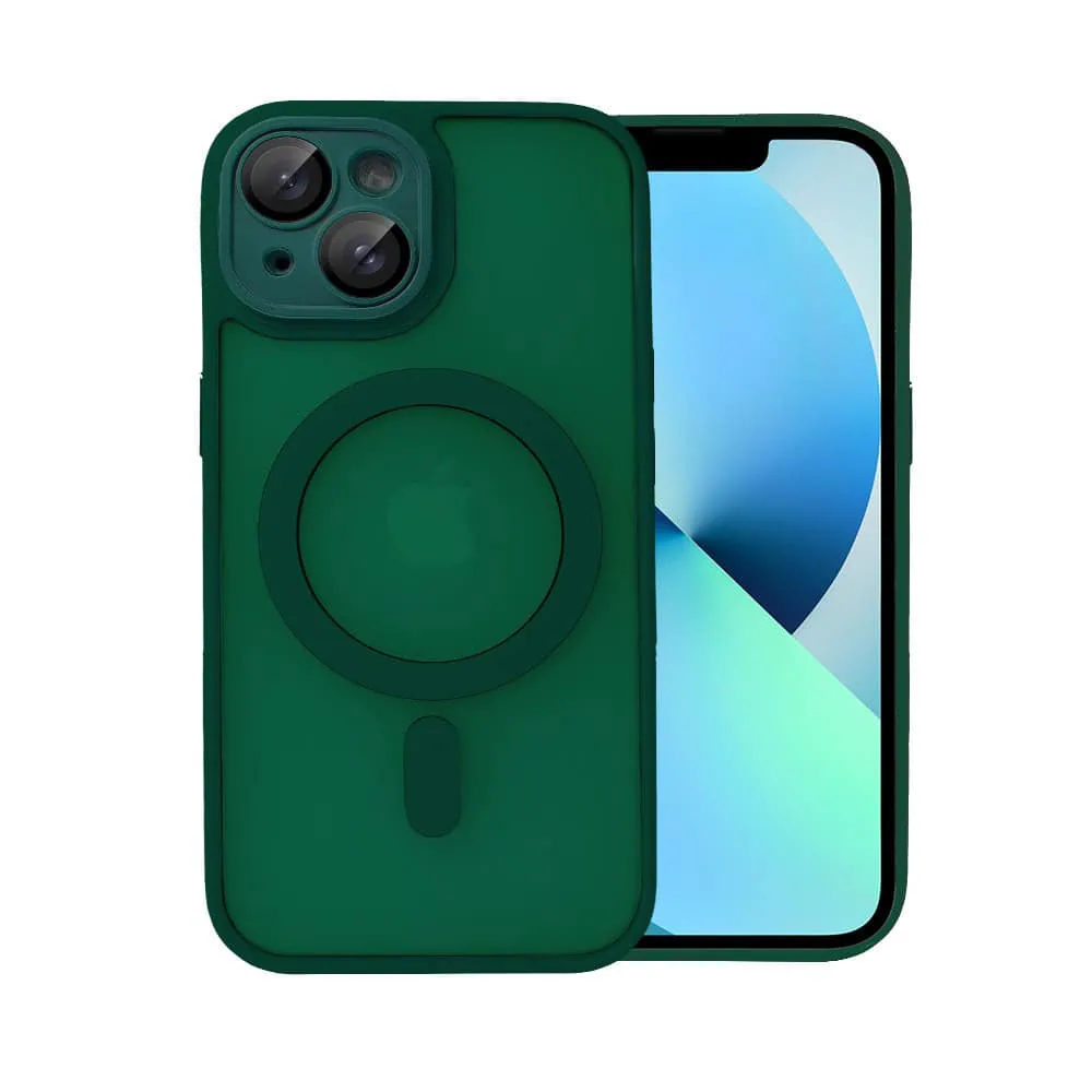 etui do iphone 13 color flush z magsafe, z osłoną aparatu, ciemno zielone