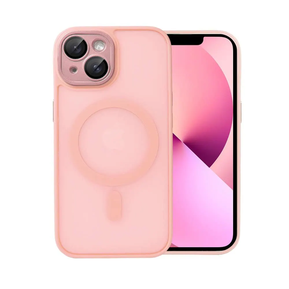etui do iphone 13 color flush z magsafe, z osłoną aparatu, różowe