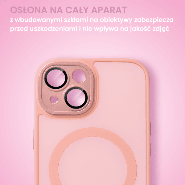etui do iphone 13 color flush z magsafe, z osłoną aparatu, różowe