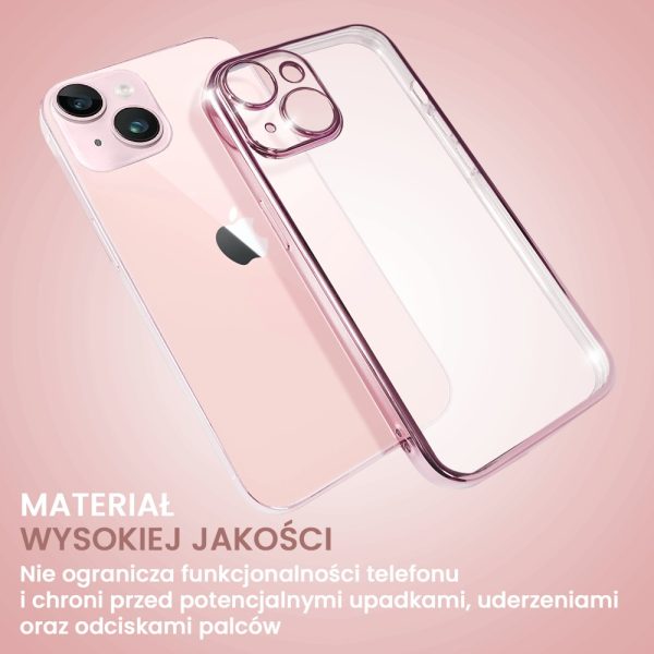 etui do iphone 13 slim pink z osłoną kamery, zimny róż (outlet)