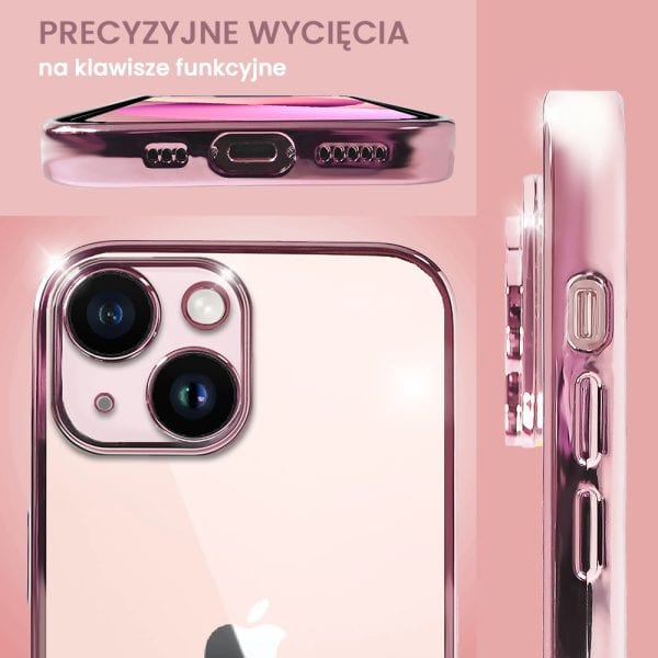 etui do iphone 13 slim pink z osłoną kamery, zimny róż (outlet)