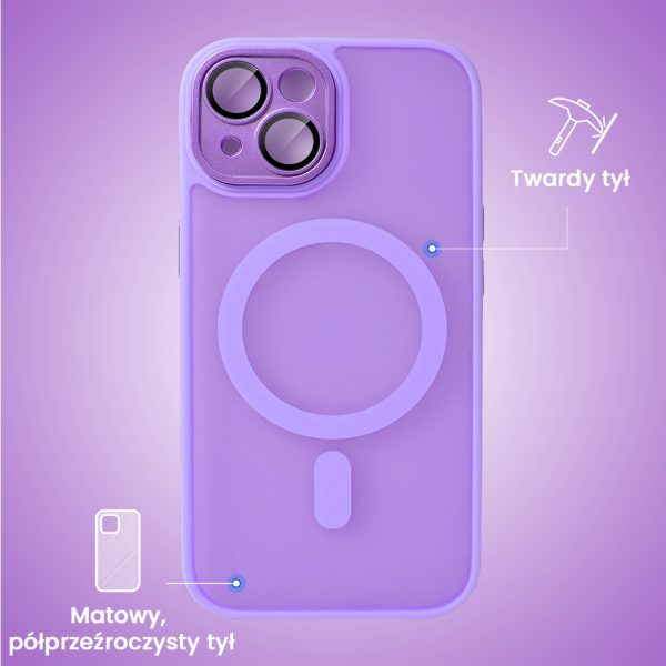 etui do iphone 14 color flush z magsafe, z osłoną aparatu, fioletowe