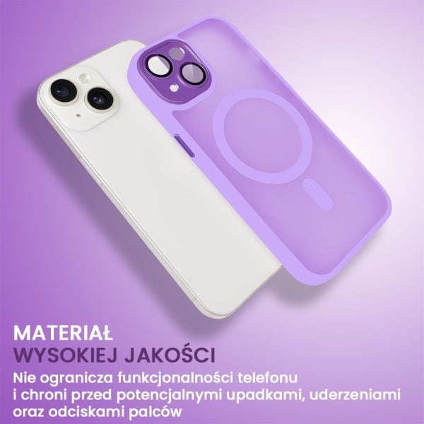 etui do iphone 14 color flush z magsafe, z osłoną aparatu, fioletowe