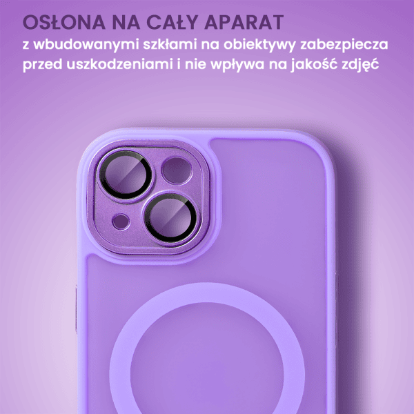 etui do iphone 14 color flush z magsafe, z osłoną aparatu, fioletowe