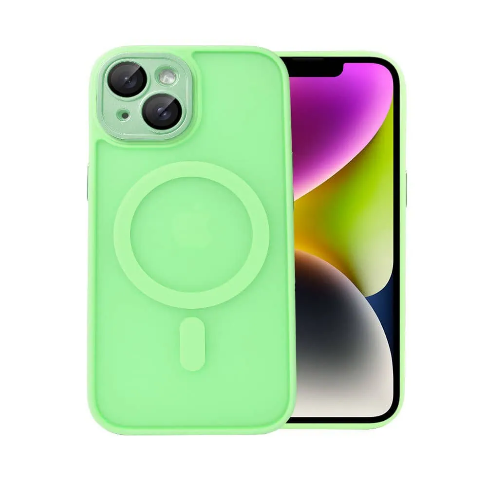 etui do iphone 14 color flush z magsafe, z osłoną aparatu, jasna zieleń
