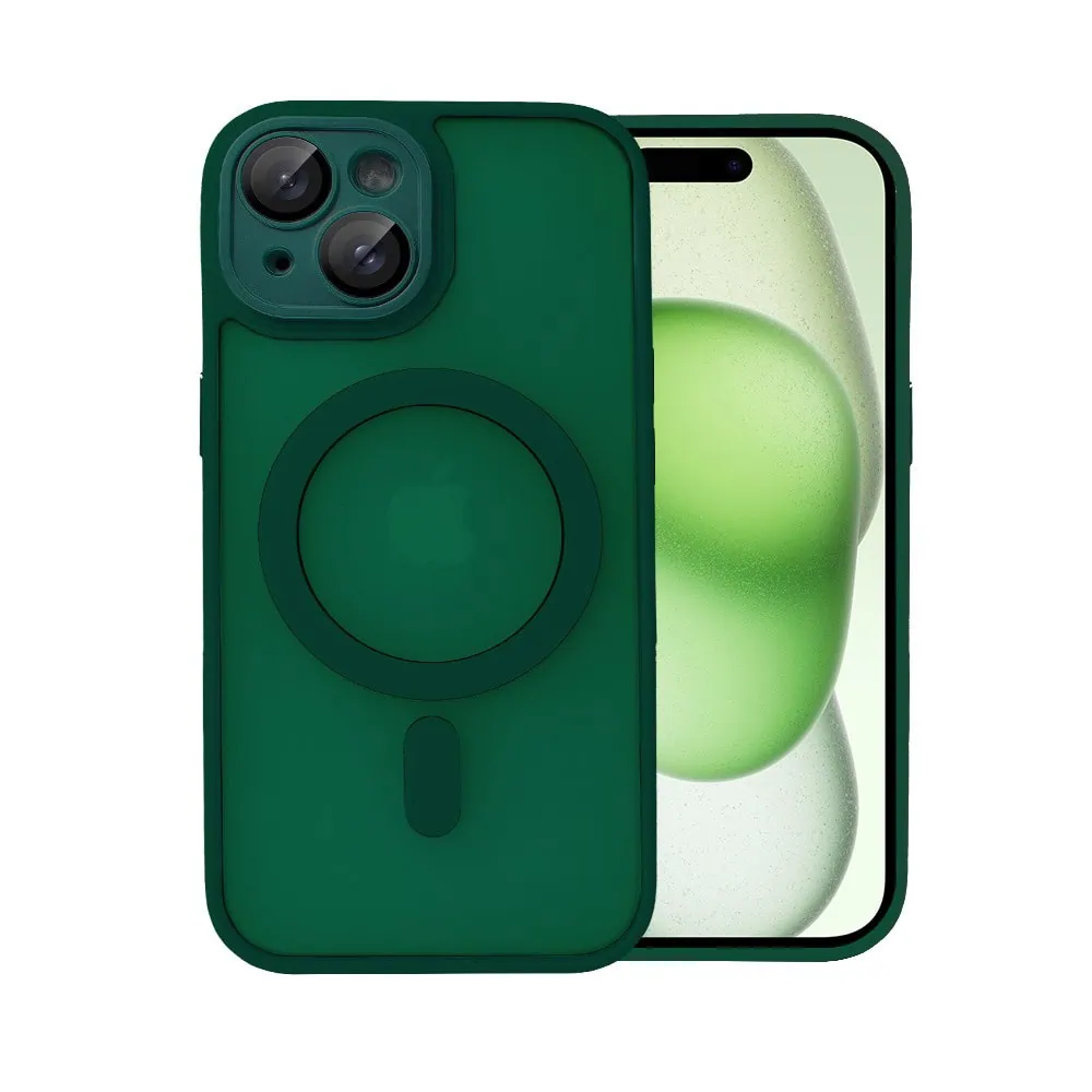 etui do iphone 15 plus color flush z magsafe, z osłoną aparatu, ciemna zieleń