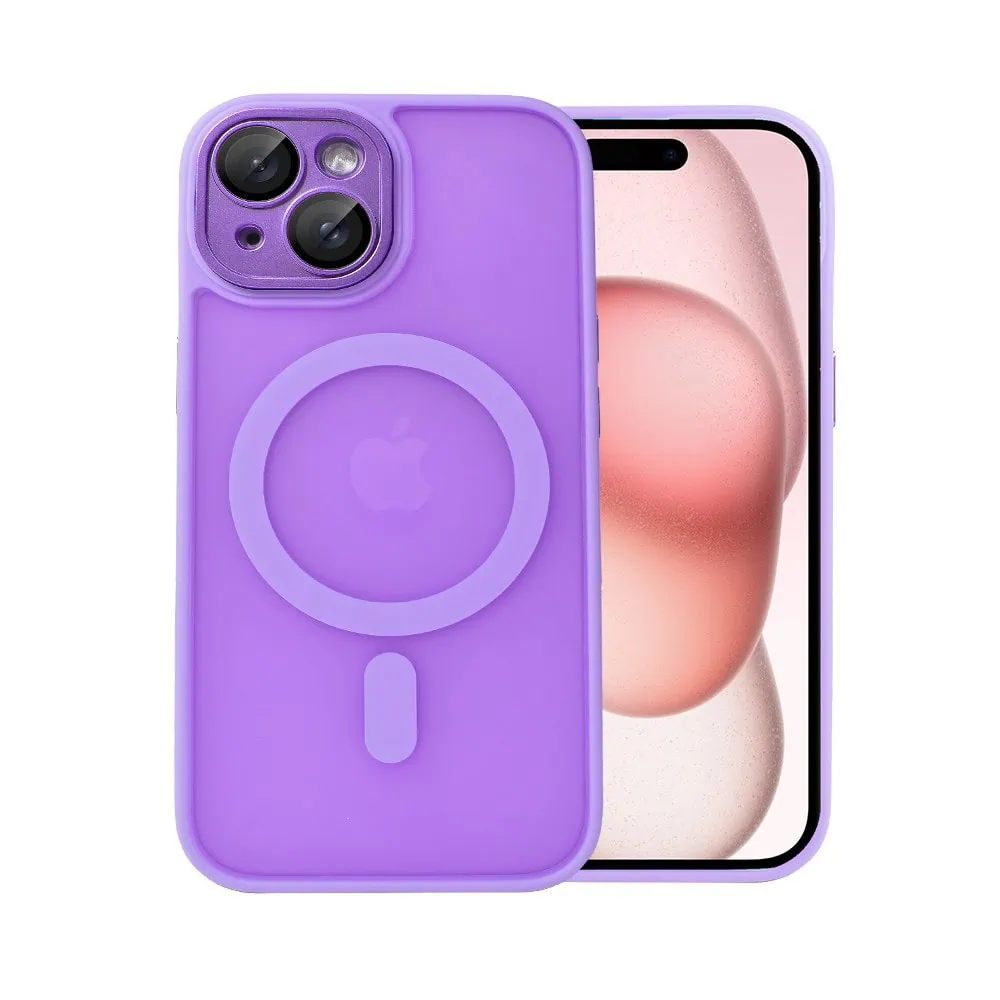 Etui do iPhone 15 Color Flush z Magsafe, z osłoną aparatu, fioletowe