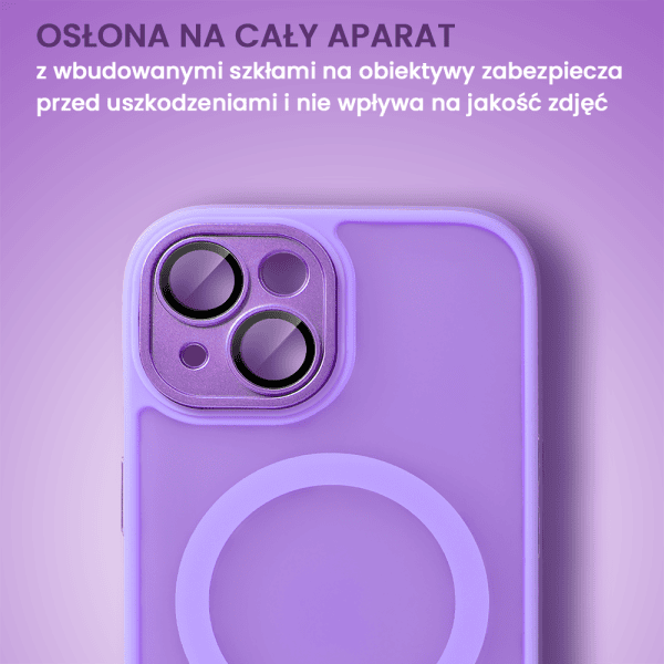 etui do iphone 15 plus color flush z magsafe, z osłoną aparatu, fioletowe