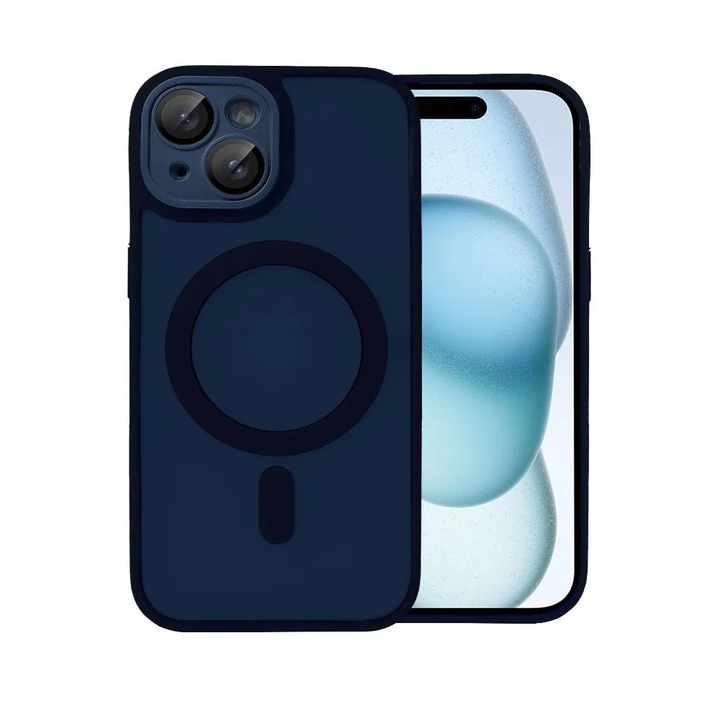 Etui do iPhone 15 Color Flush z Magsafe, z osłoną aparatu, granatowe