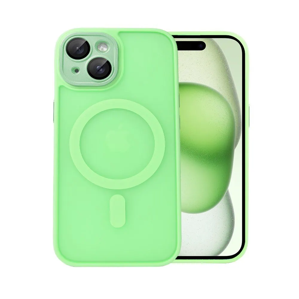Etui do iPhone 15 Color Flush z Magsafe, z osłoną aparatu, jasna zieleń