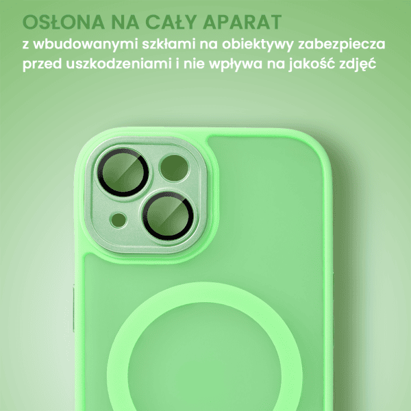 etui do iphone 15 plus color flush z magsafe, z osłoną aparatu, jasna zieleń