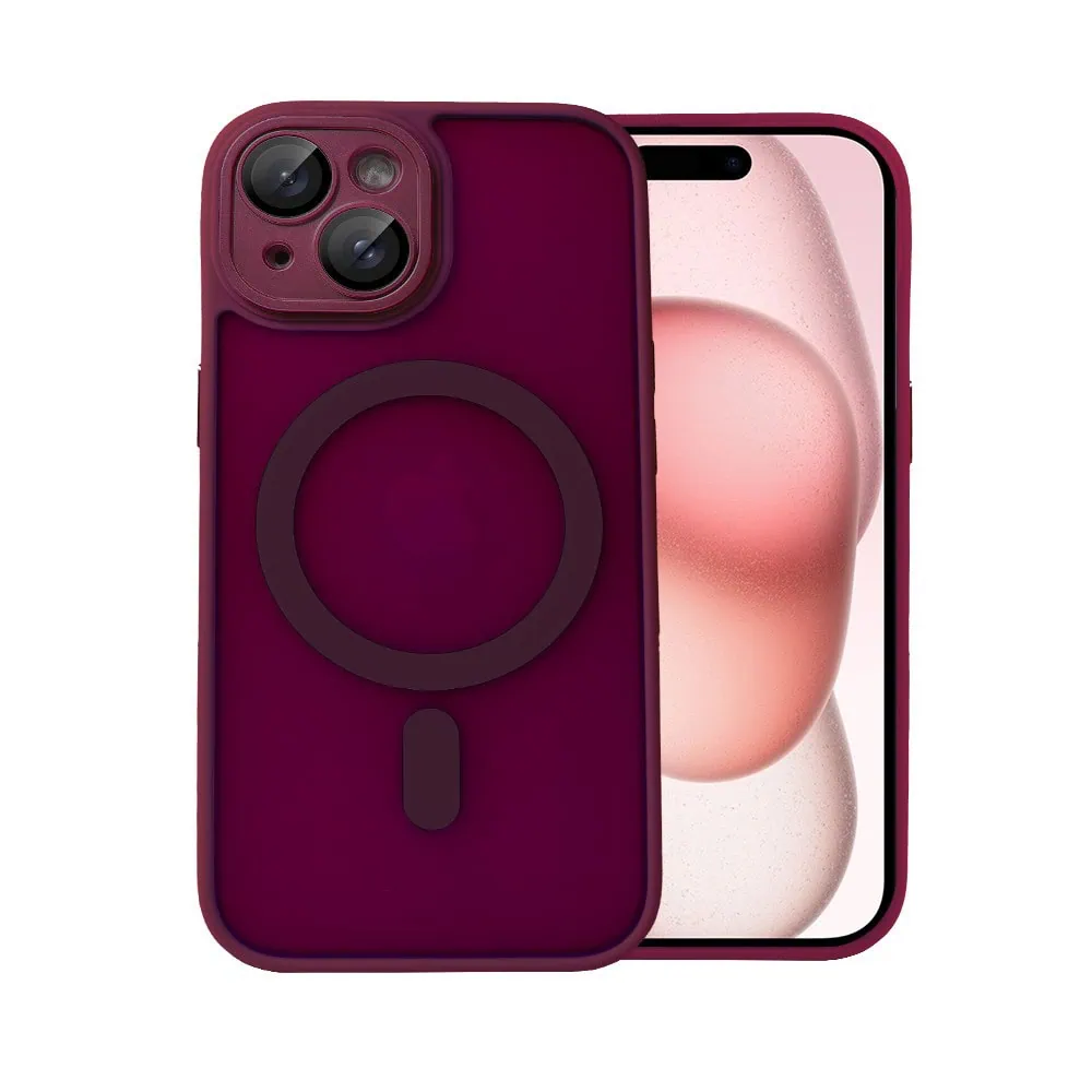 etui do iphone 15 plus color flush z magsafe, z osłoną aparatu, z nadrukiem czarny kwiat, wiśniowe (kopia)