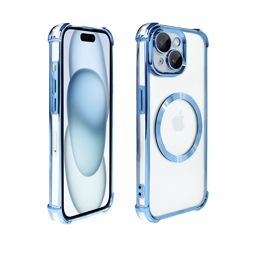 etui do iphone 15 plus magsafe luxury anti shock lens protect, niebieskie