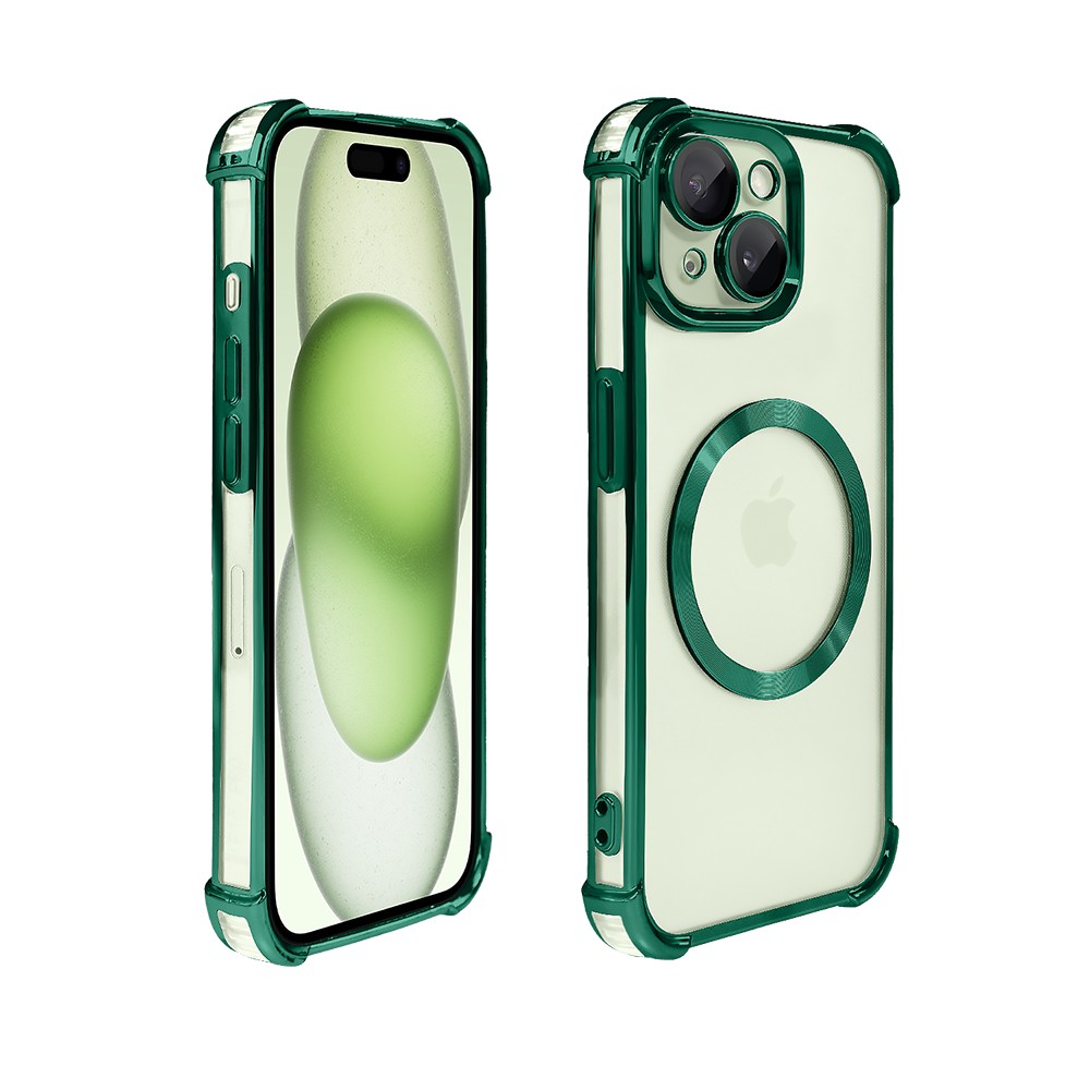 Etui do iPhone 15 Magsafe Luxury Anti-Shock Lens Protect, zielone
