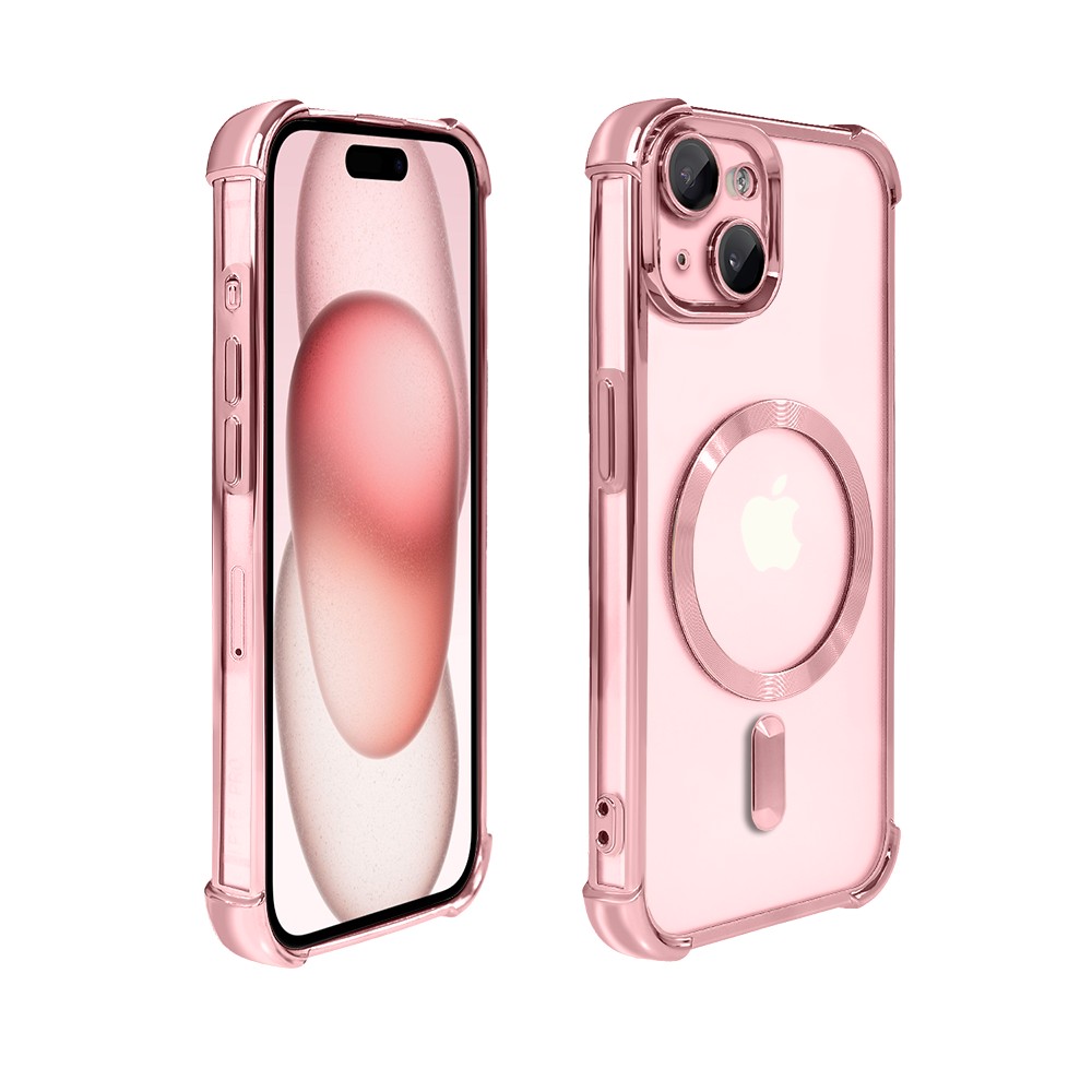 Etui do iPhone 15 Plus Magsafe Luxury Anti-Shock Lens Protect, różowe