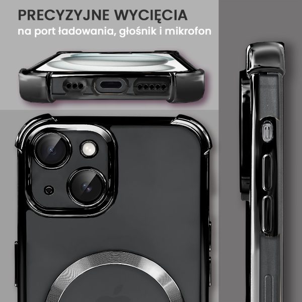 etui do iphone 15 magsafe luxury anti shock lens protect, czarne