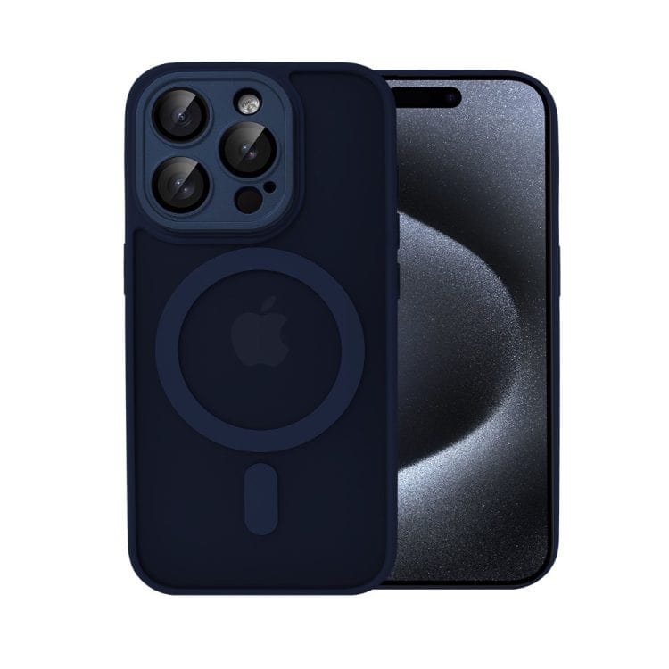 etui do iphone 15 pro max color flush z magsafe, z osłoną aparatu, granatowe