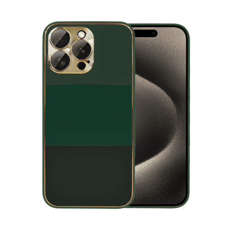 etui do iphone 15 pro max tricolori eleganckie ze złotą osłoną kamery oraz zdobieniami, las nocą