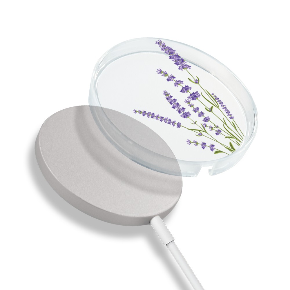 etui na ładowarkę magsafe antypoślizgowe transparentne z nadrukiem kwiat wiśni (kopia)