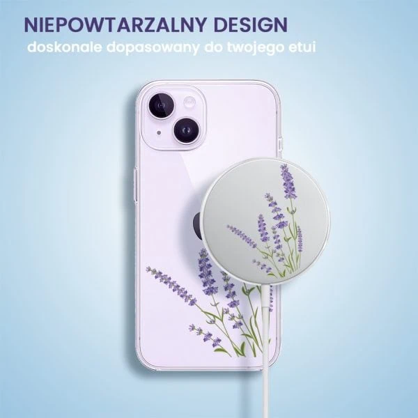 etui na ładowarkę magsafe antypoślizgowe transparentne z nadrukiem kwiat wiśni (kopia)
