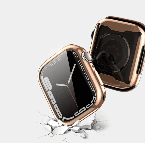 etui silikonowe ze złotą ramką do apple watch 789 41 mm