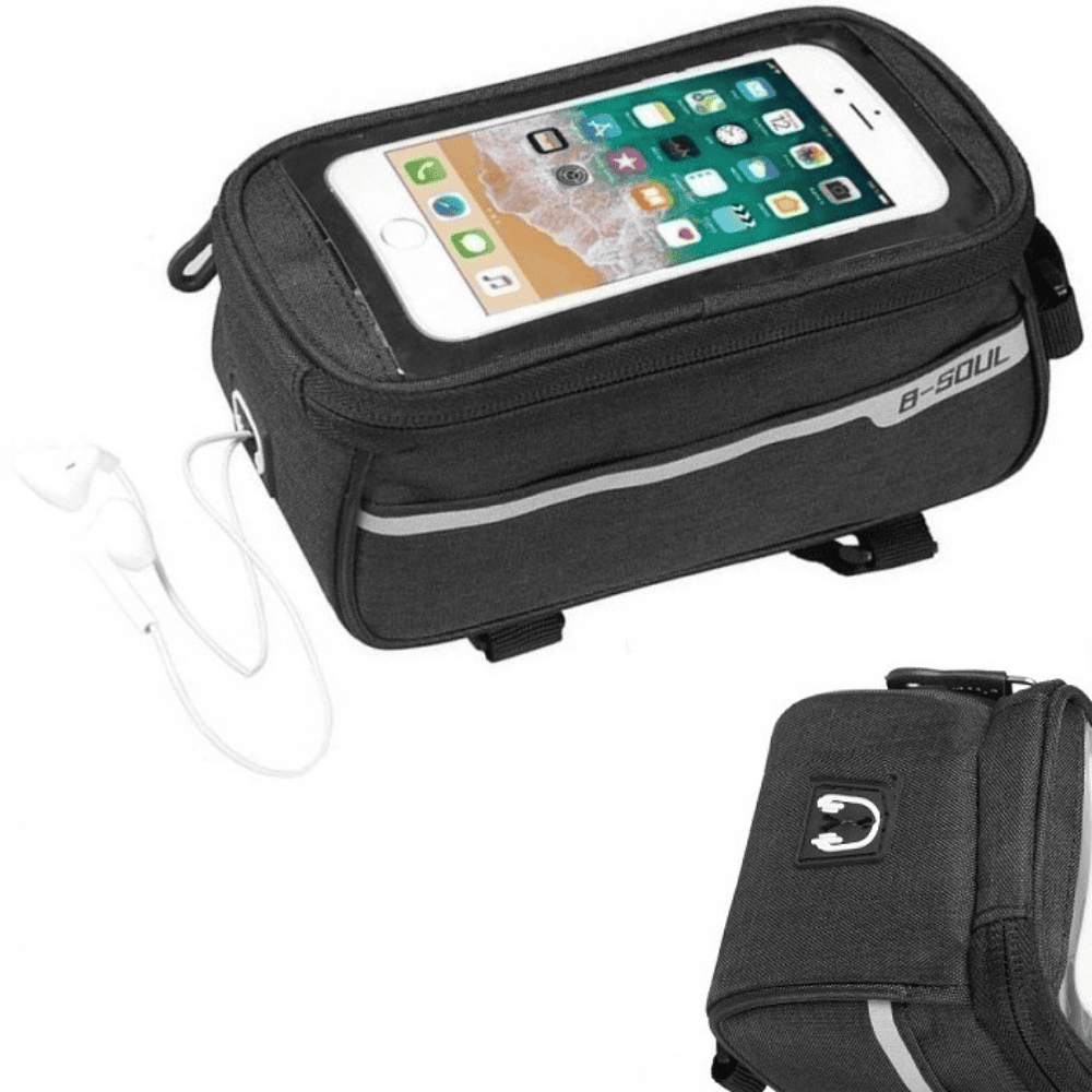 wodoodporna torba rowerowa do iphone z uchwytem na telefon, czarna
