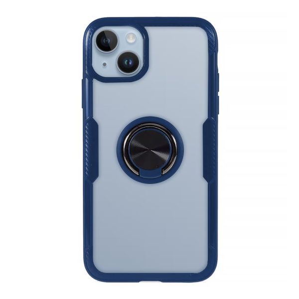 etui do iphone 14, ring armor pancerne hybrydowe etui pokrowiec + magnetyczny uchwyt, granatowe
