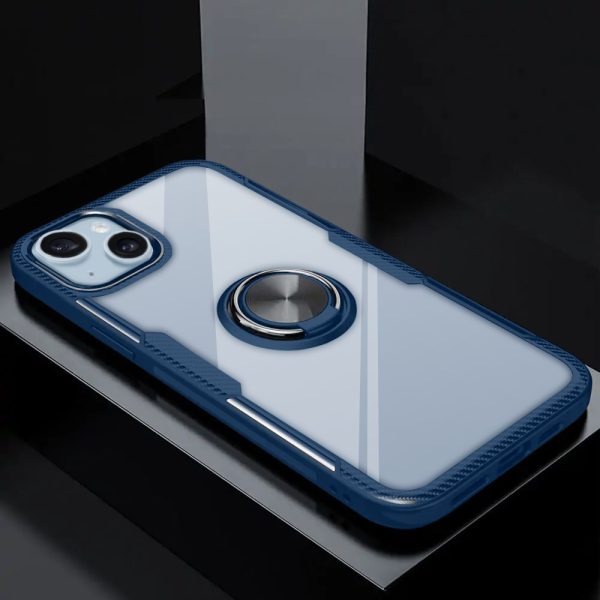 etui do iphone 14, ring armor pancerne hybrydowe etui pokrowiec + magnetyczny uchwyt, granatowe