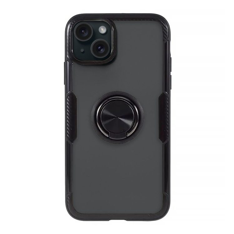 etui do iphone 15, ring armor pancerne hybrydowe etui pokrowiec + magnetyczny uchwyt, czarne