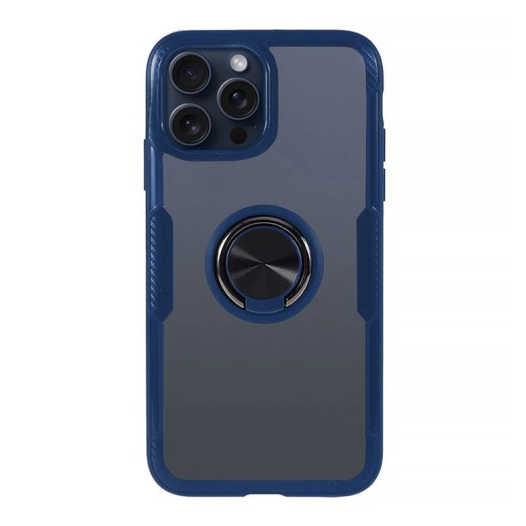 etui do iphone 15 pro, ring armor pancerne hybrydowe etui pokrowiec + magnetyczny uchwyt, granatowe