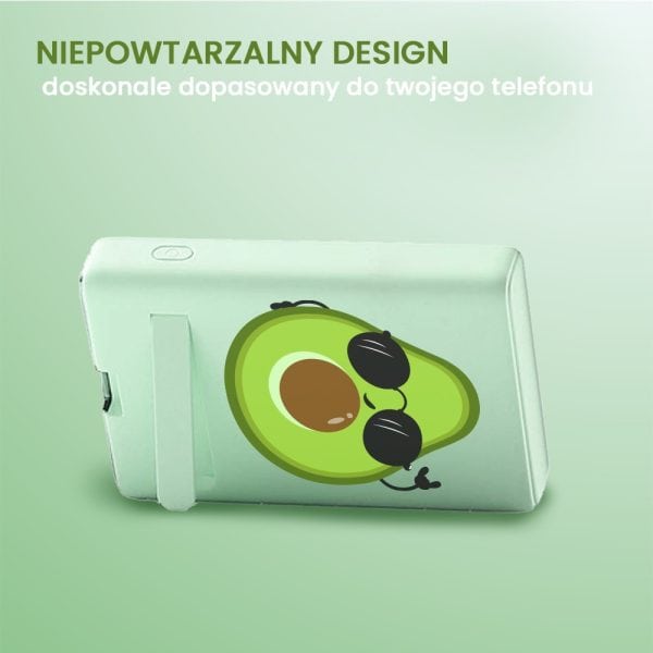 power bank akumulator magsafe do iphone 10000 mah z podstawką, 20w, jasno zielony