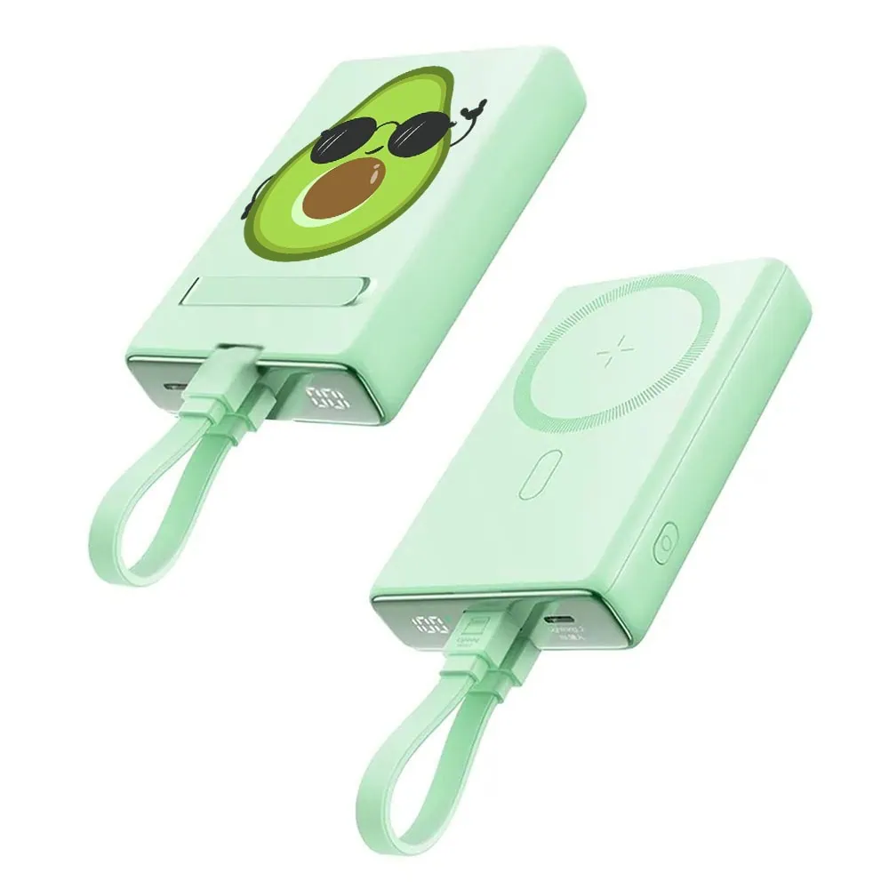 power bank akumulator magsafe do iphone 10000 mah z podstawką, 20w, jasno zielony