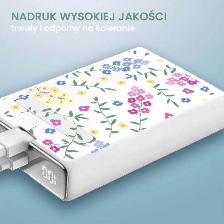 Artboard 24 power bank akumulator magsafe do iphone 10000 mah z podstawką, 20w, kwiatki polne