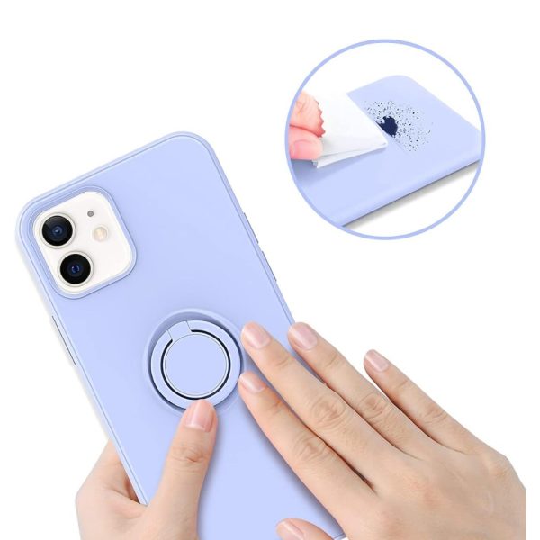 etui do iphone 12 pro magnetic ring matowe nie widać śladów, uchwyt magnetyczny liliowe