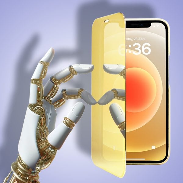 etui do iphone 12 mirror view zamykane typu książka, eleganckie lustrzane, złote