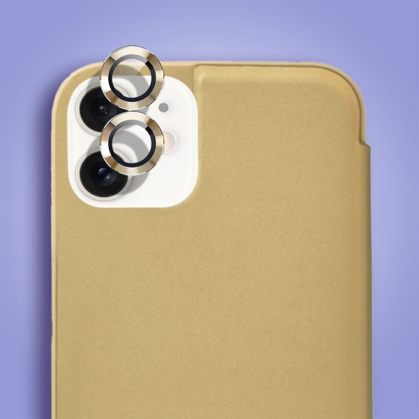 etui do iphone 12 mirror view zamykane typu książka, eleganckie lustrzane, złote