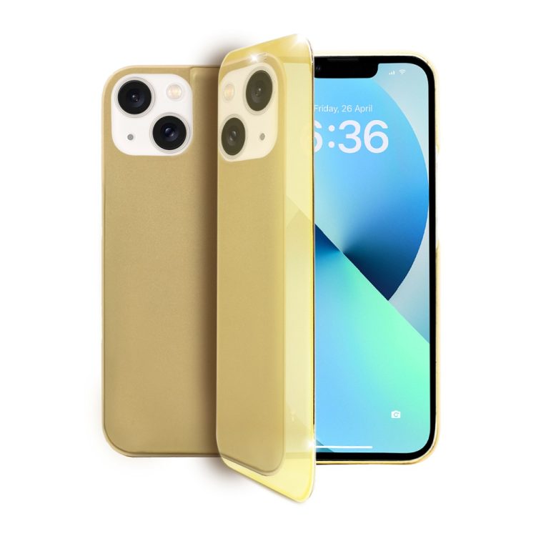 etui do iphone 13 mirror view zamykane typu książka, eleganckie lustrzane, złote