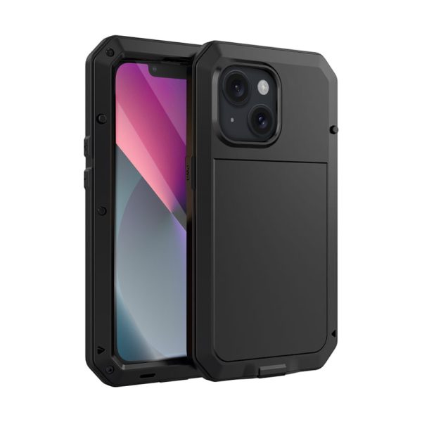 etui do iphone 13 panzer max, metalowa, skręcana, pancerna obudowa przód+tył