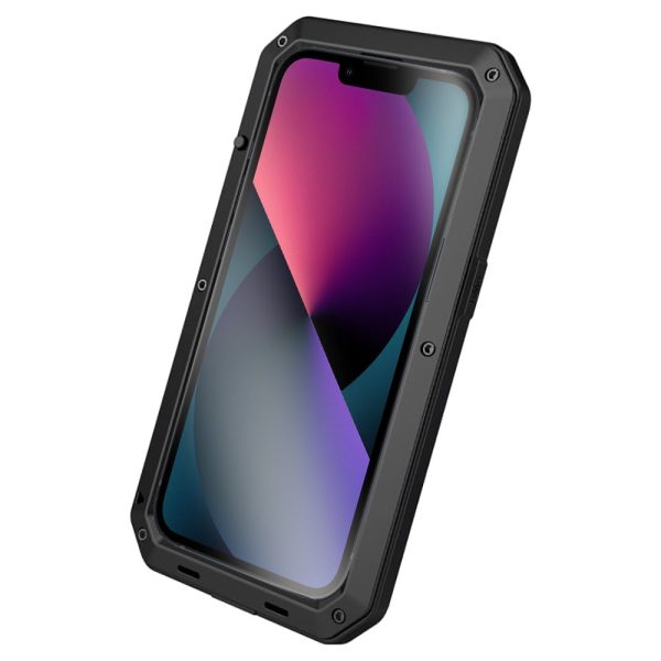 etui do iphone 13 panzer max, metalowa, skręcana, pancerna obudowa przód+tył