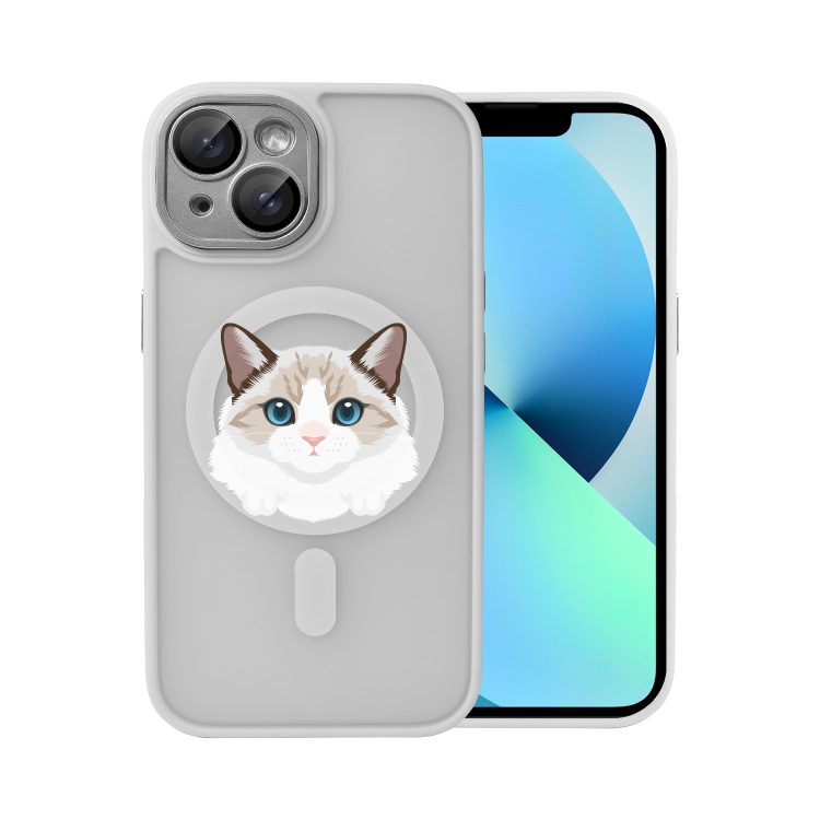 etui do iphone 13 color flush z magsafe, z osłoną aparatu, kot birmański, tytanowe