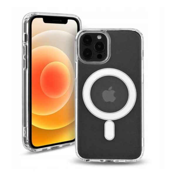 etui do iphone 13 pro max clear case, twardy tył z magsafe, przeźroczyste