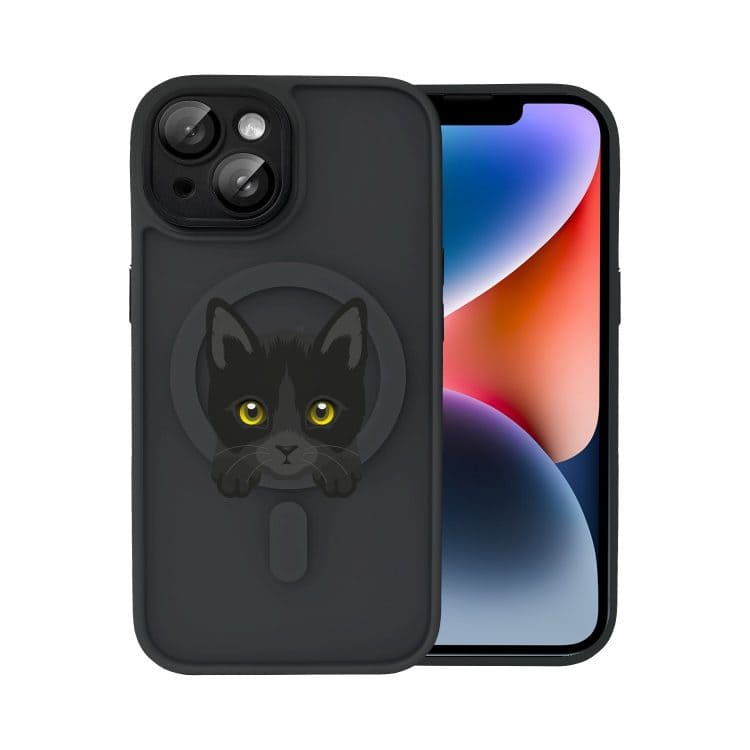 etui do iphone 14 color flush z magsafe, z osłoną aparatu, z nadrukiem pizza, czarne (kopia)
