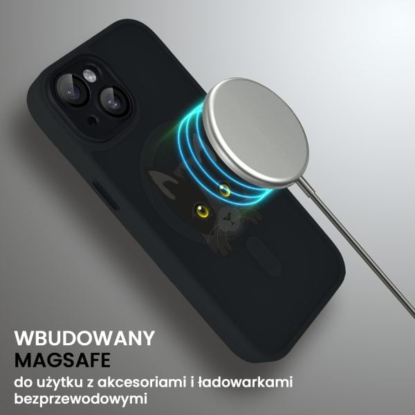 etui do iphone 14 color flush z magsafe, z osłoną aparatu, z nadrukiem pizza, czarne (kopia)