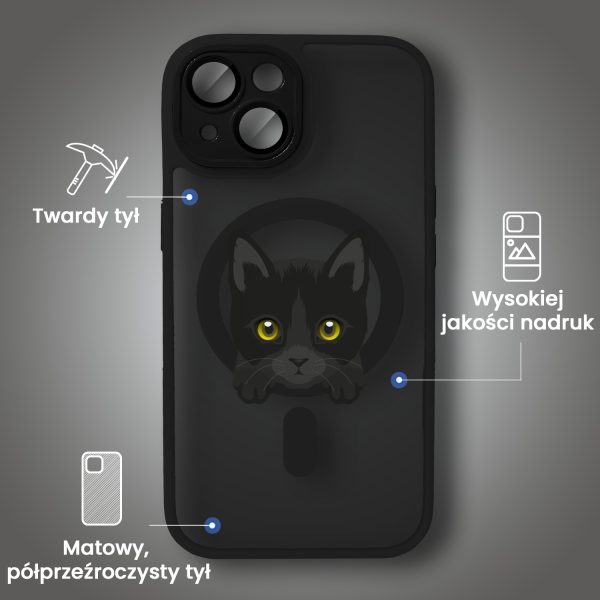 etui do iphone 14 color flush z magsafe, z osłoną aparatu, z nadrukiem pizza, czarne (kopia)
