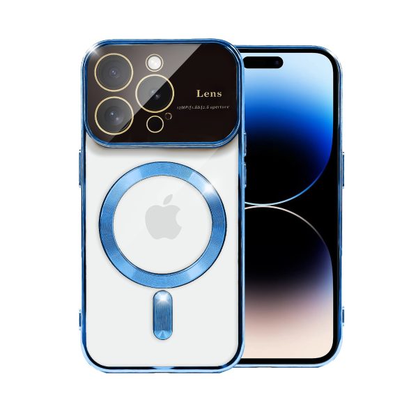 etui do iphone 14 pro max camera beam magsafe, niebieskie