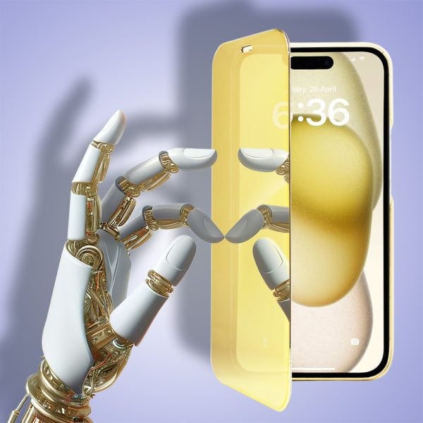 etui do iphone 15 plus mirror view zamykane typu książka, eleganckie lustrzane, złote